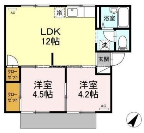 プレジール今城　A棟の物件間取画像